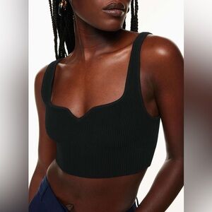 Aritzia babaton Sculpt Knit Notch Tank - black
